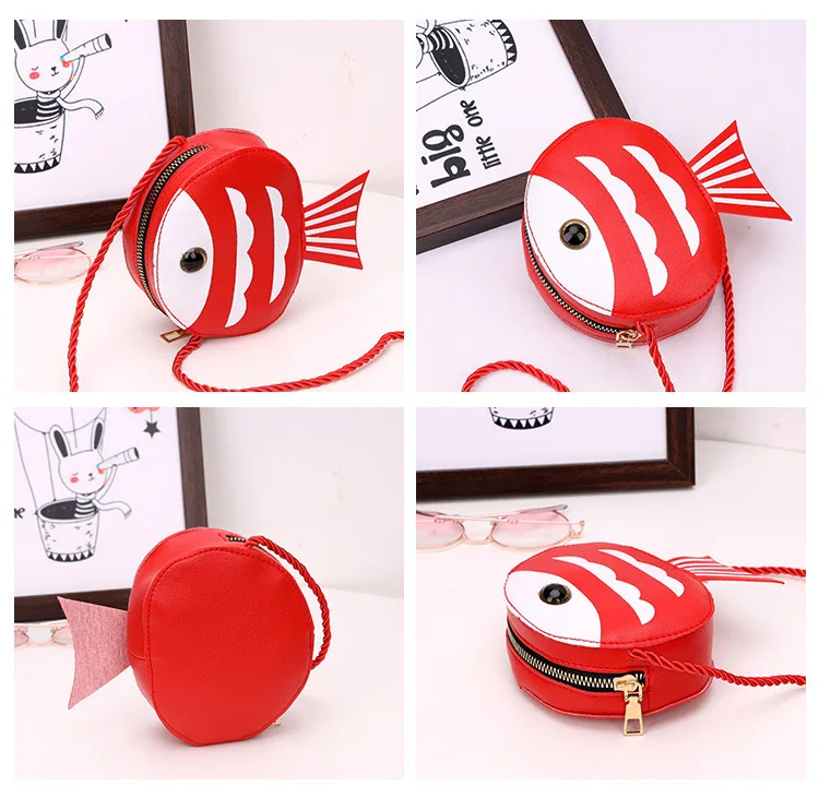 Детская сумка в форме милой рыбы мультяшная мини через плечо для мальчиков и