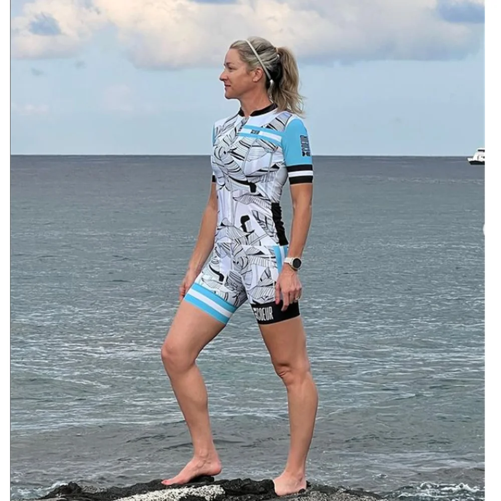 

Coeur Sports Female Cycling Jumpsuit Aloha Collection Triathlon World Championships One Piece Aero Race Comfortable Tri Suits