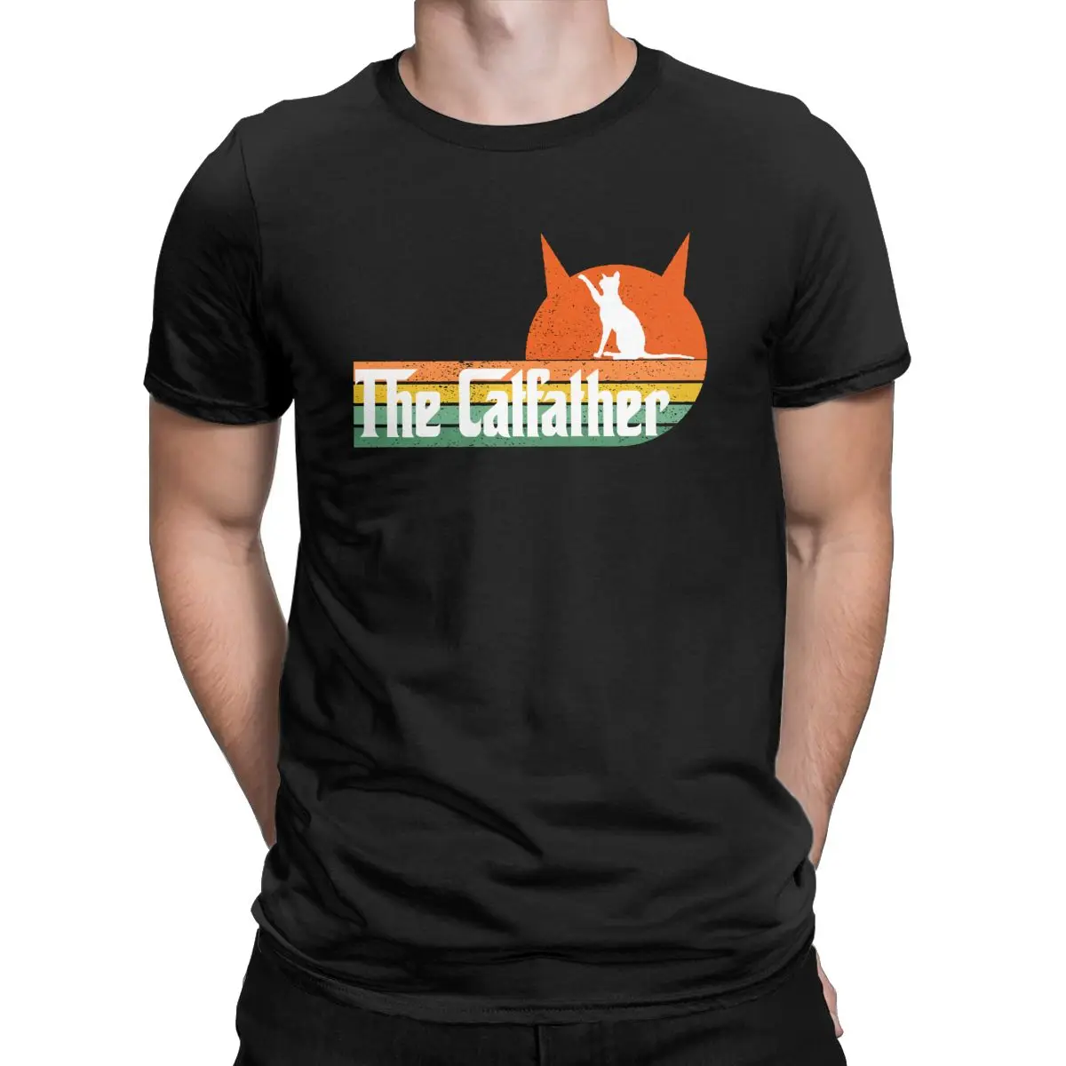Mens clothing The Catfather Cotton Clothes Casual Short Sleeve Crewneck Tees Oversized t-shirt T-Shirts