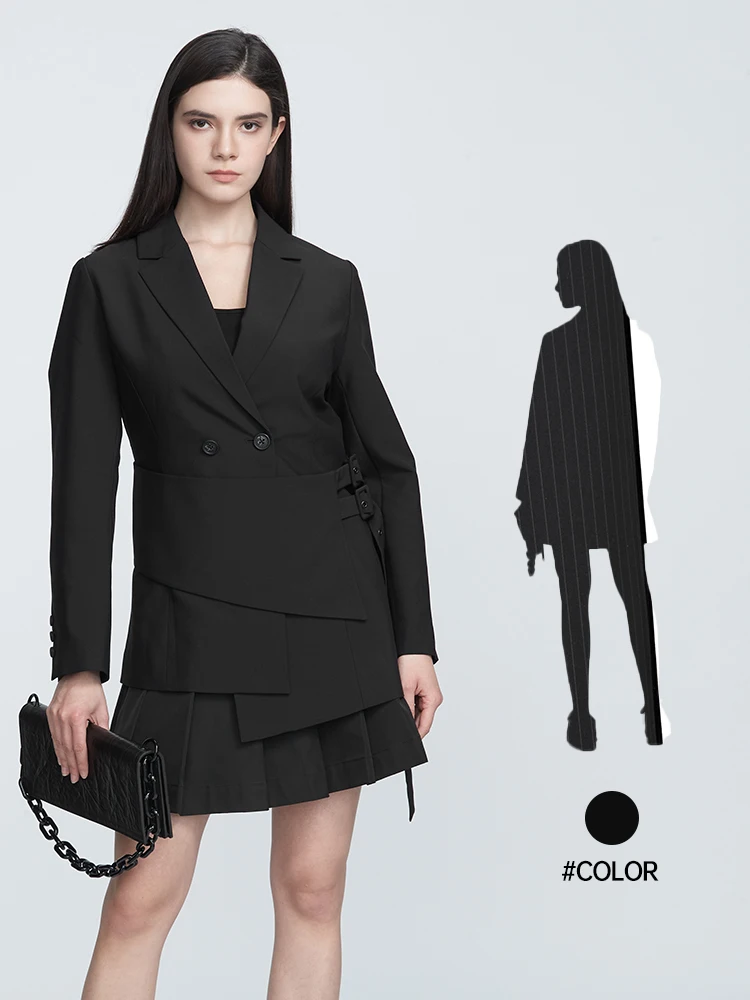 Sdeer SINCEREDO Весенне-осенний повседневный плоский воротник облегающий талию