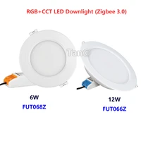 miboxer 6w12w rgbcct led downlight zigbee 3 0 ceiling light round panel lamp zigbee 3 0 remoteappvoice control ac100240v