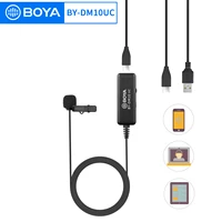 boya by dm10uc usb lavalier lapel microphone mic clip on omni directional for type c smartphone tablet and usb laptop computer
