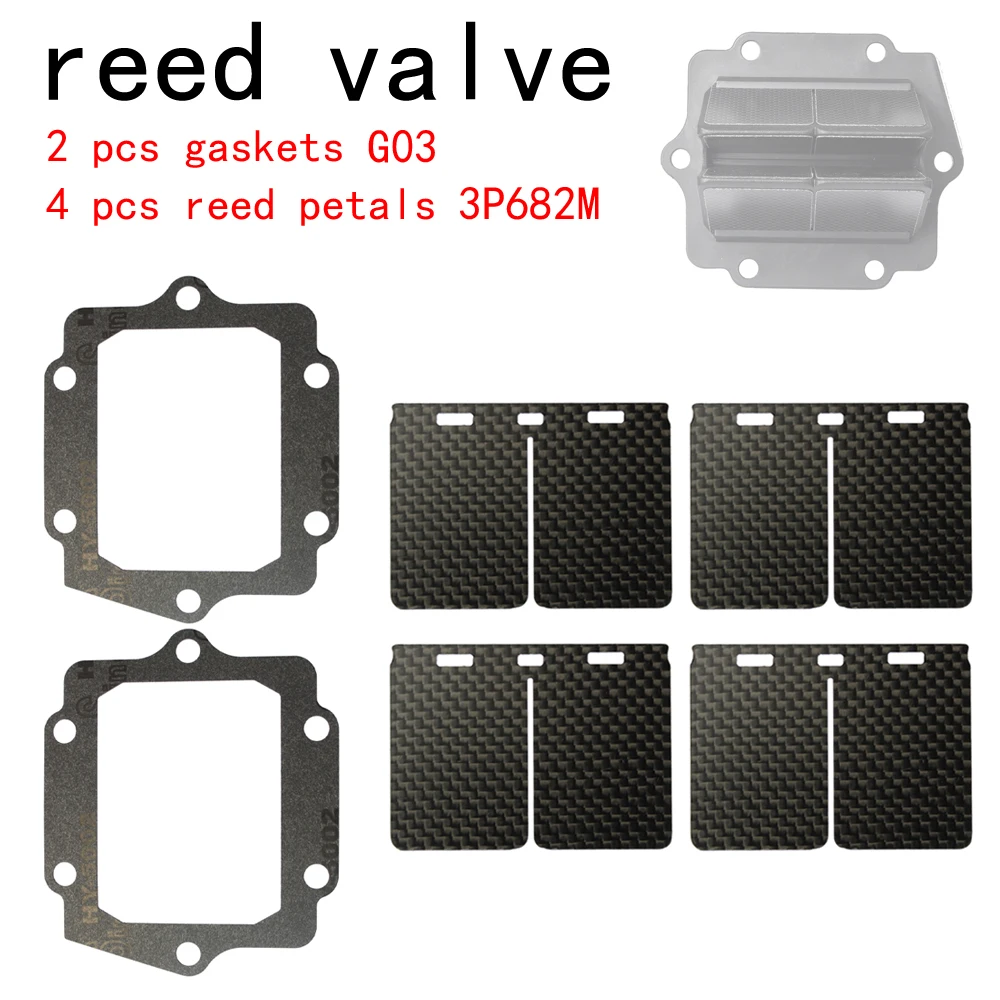 

4 PCS carbon fiber V305A petal replacement reed valve Petals 3P682M and gasket G03 For Kawasaki KDX200 KDX220R KRR ZX150 KRZ150