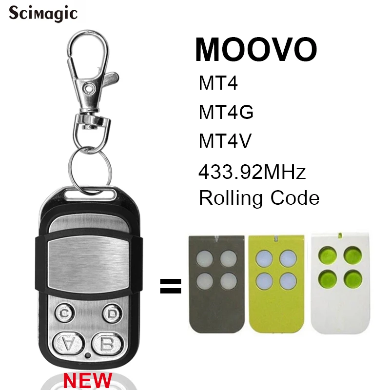 

Mhouse/MyHouse Door Gate Remote Control Compatible TX4 TX3 GTX4 433.92mhz MOOVO MT4 MT4V MT4G Garage Command