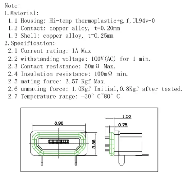 10 шт./1 шт. Micro USB 5-контактный разъем для зарядки 5P IP67 сильноточный магнитный