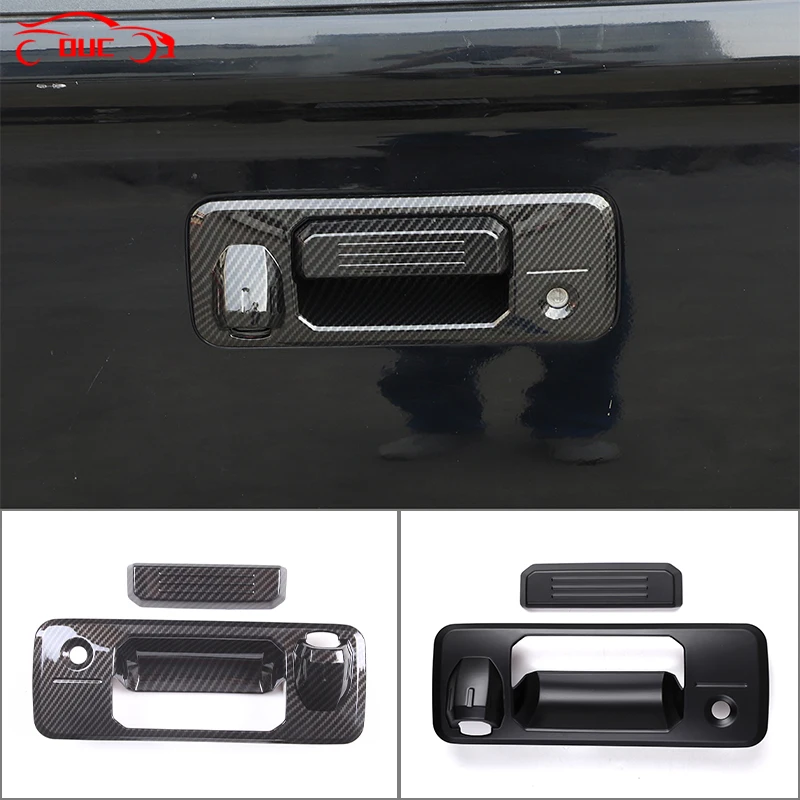 

For Toyota Tundra 2014-2021 ABS Carbon Fiber Car Tailgate Handle Cover Trim Stickers Auto Exterior Accessories