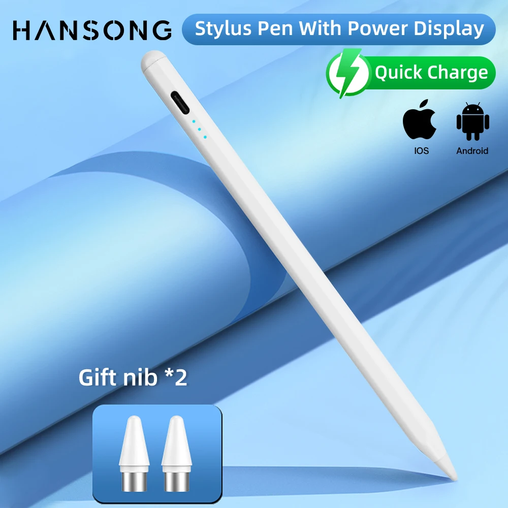 Stylus Pen With Power Display For Android iOS Tablet Mobile Phones Touch Pen For Samsung Xiaomi iPhone iPad Pro iPad Accessories
