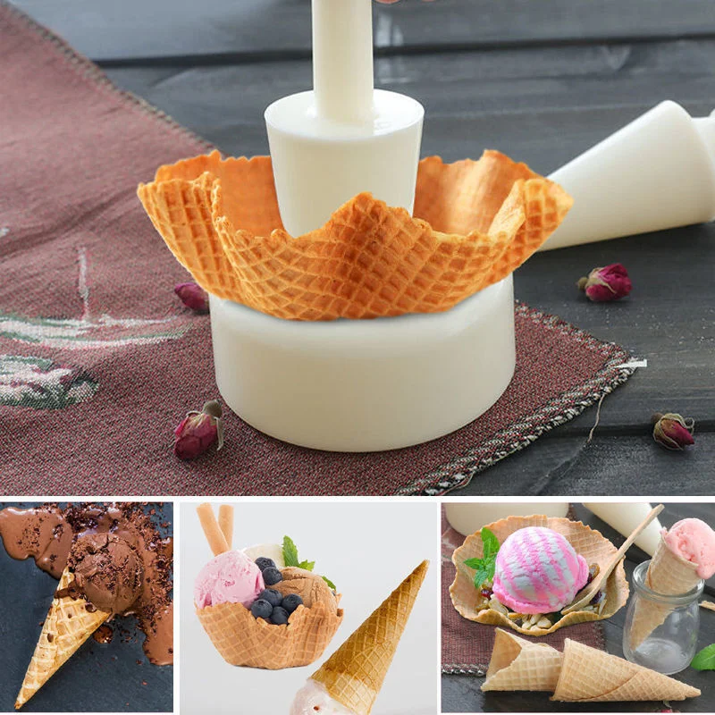 

Egg Roll Ice Cream Cone Mold DIY Cooking Omelet Maker Waffle Roller Kitchen Decorating Baking Tool