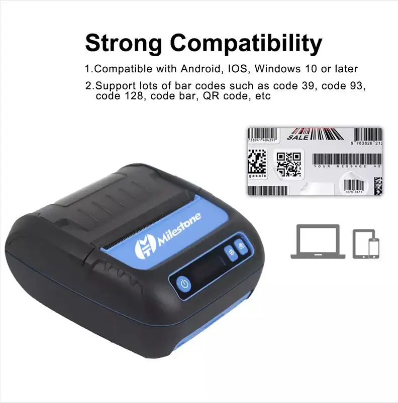 Оптовая продажа портативный мини-термопринтер 80 мм мобильный термопринтер