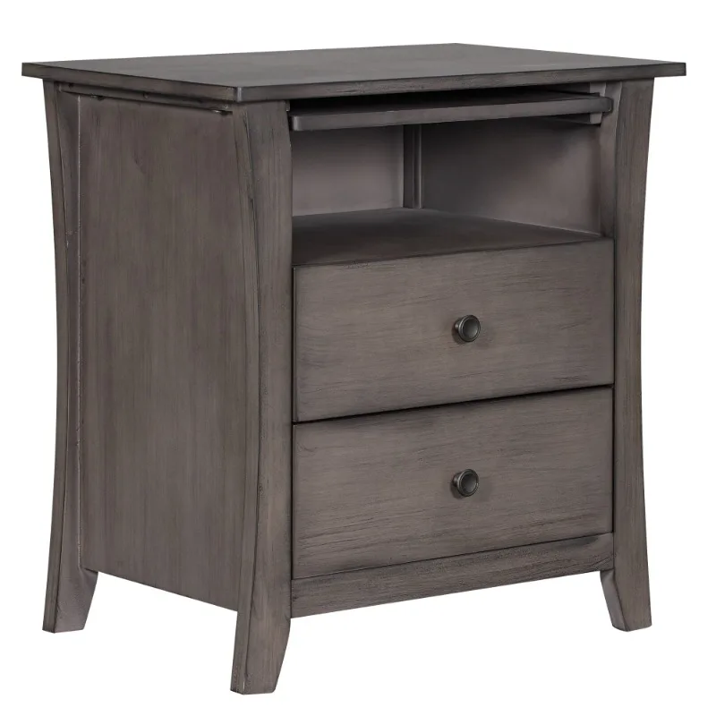 

Modern Storage Nightstand with 2-Drawers for Bedroom, Gray
