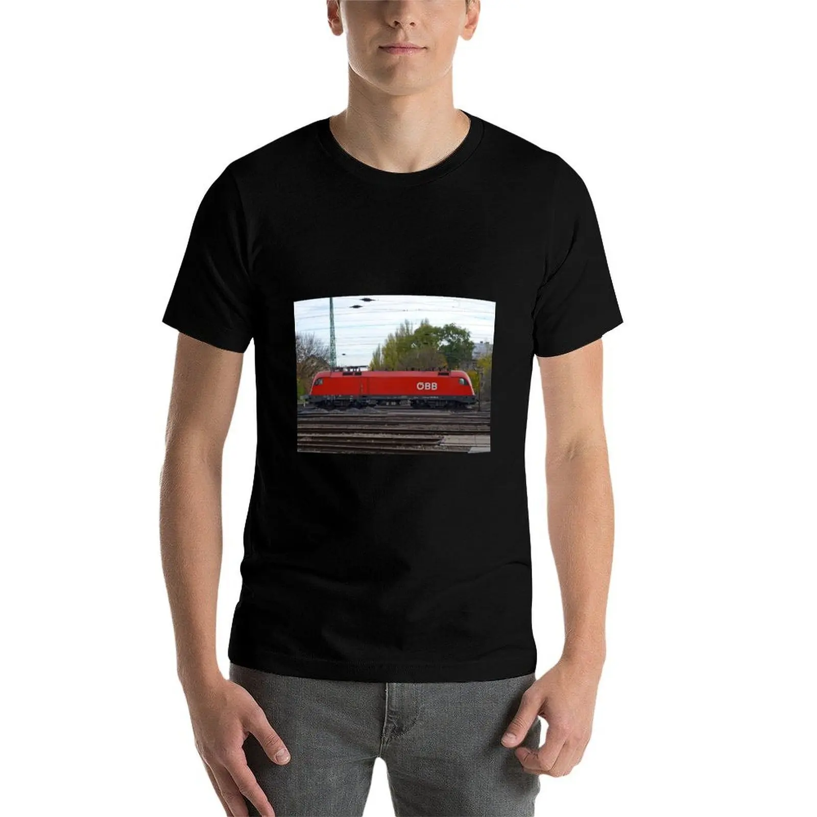 Фото Футболка OBB Austrian Railways Electric Loco, футболка большого размера с круглым вырезом №4