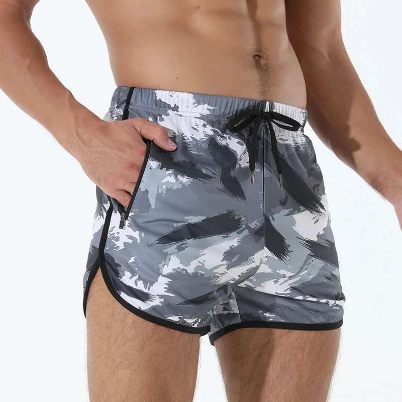 

Шорты мужские спортивные дышащие, спортивные штаны для тренировок и фитнеса, камуфляжные Короткие штаны для бега и занятий спортом, лето 2022