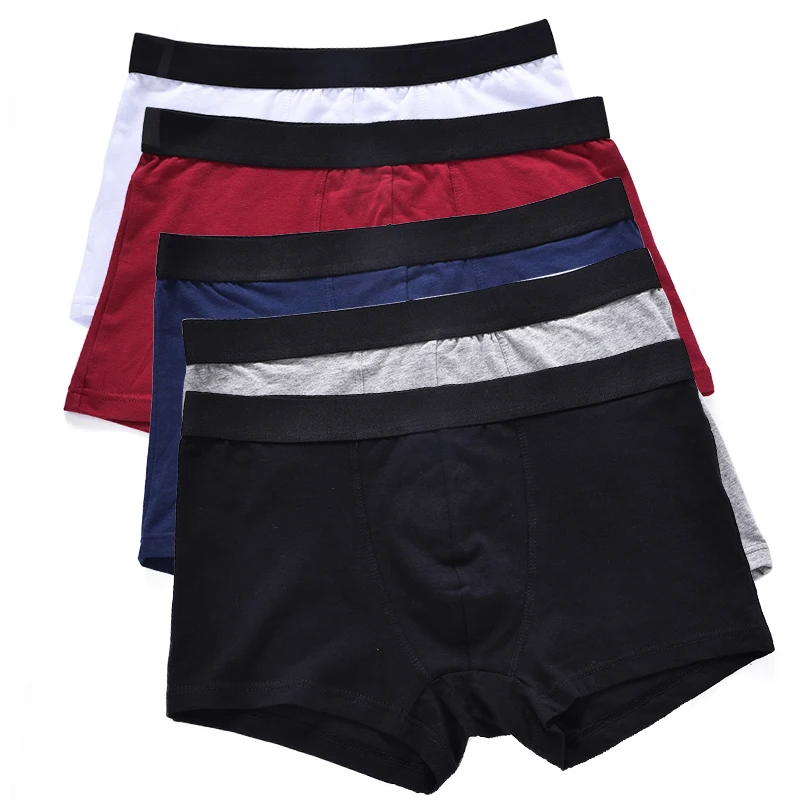 

4pcs Men Underwear Boxers Cotton Man Panties Breathable Solid Boxershorts Male Mid Waist Underpants Trend Man Shorts Homme