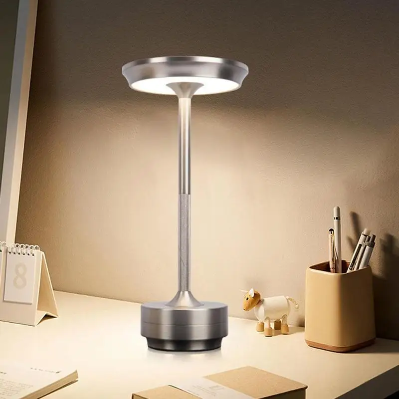 

Bar Hotel Cordless Table Lamp LED Metal Desk Lamp USB Rechargeable Brightness Night Light Lamp For Restaurant Bedroom Dormitory