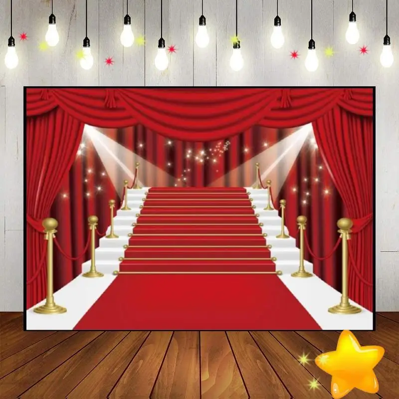 

Luxury Stage Spotlight Background Baby Shower Decoration Photo Party Photography Backdrops Banner Custom Birthday Backdrop