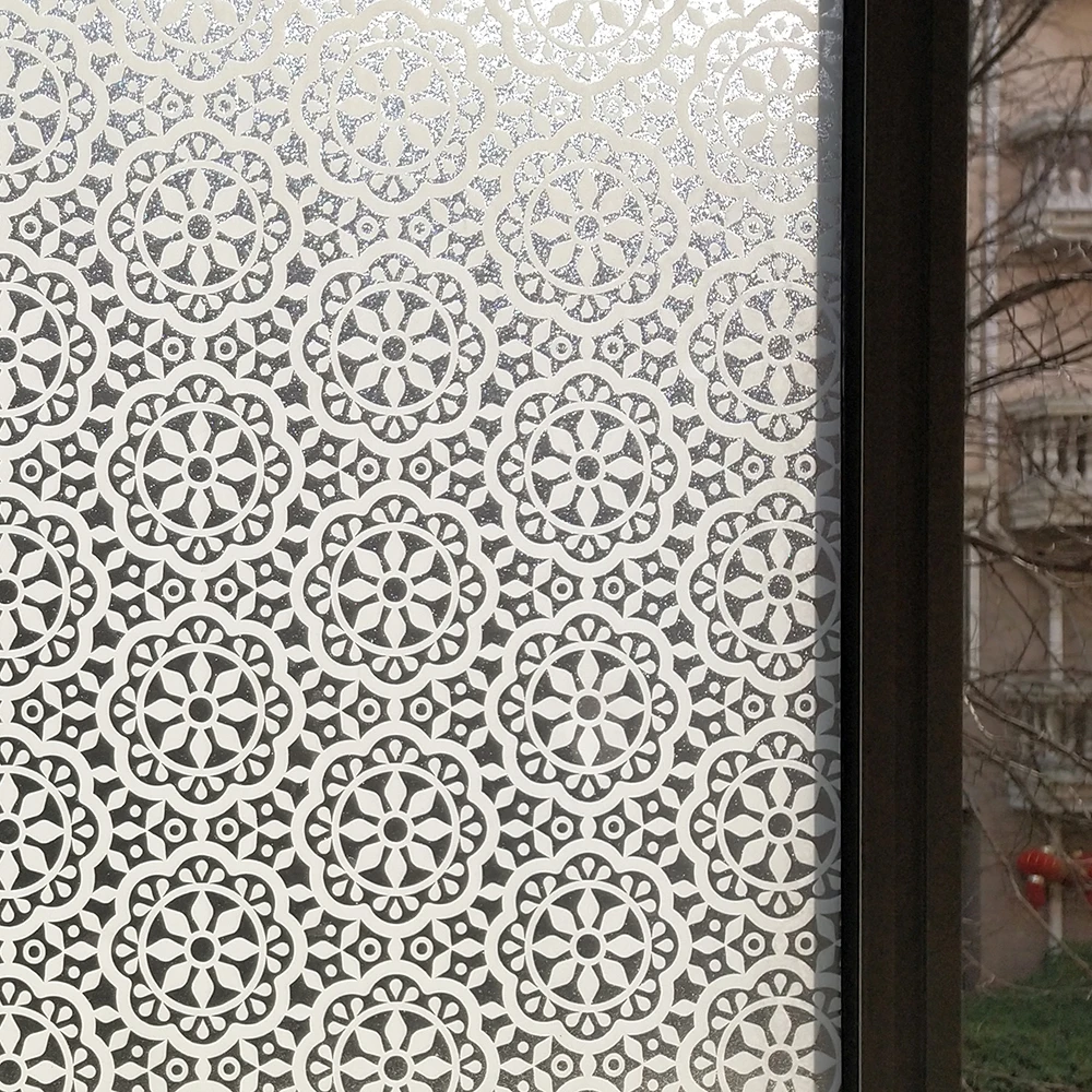 

Mul-Sizes Decorative Privacy Window Film Static Cling Adhesive Film Stained Htv Vinyl Window Glass Stickers Heat Insulation