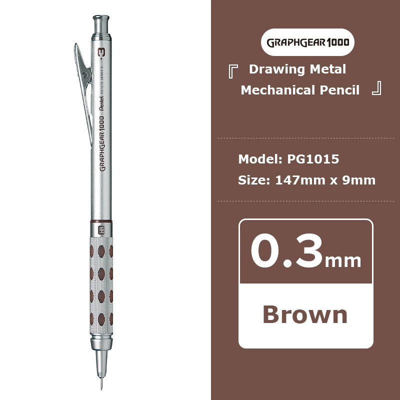 

Механический карандаш Pentel Graphgear 1000 металлический 0,3/0,5/0,7/0,9 мм