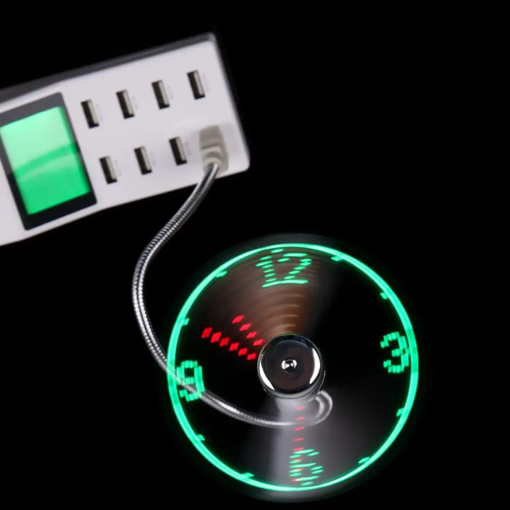 Mini Cool Clock Handheld USB Fan Real Time Display Adjustable Gadgets Flexible Gooseneck LED For Laptop PC Notebook |