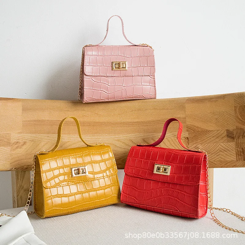 Crocodile Pattern Handbag 2023 Foreign Trade Small Bag Women's Ladies Hand Bags Versatile Small Square Bag