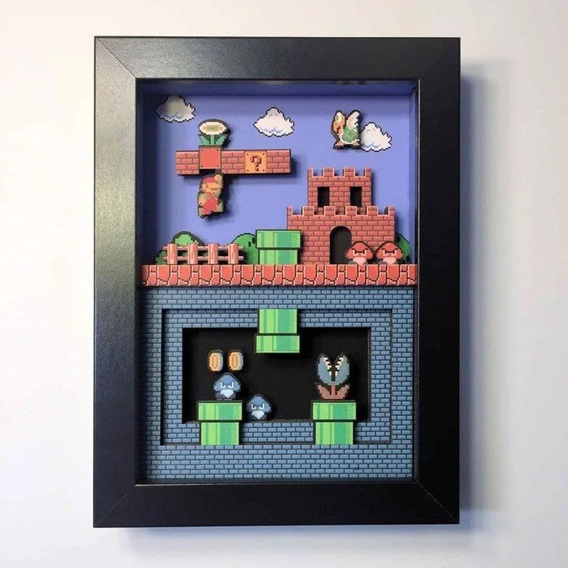 

3D искусство, искусство, орнамент Super Marioed Bros Zeldaed, ПВХ настенная живопись, орнамент, рамка для фото, домашнее украшение для стен