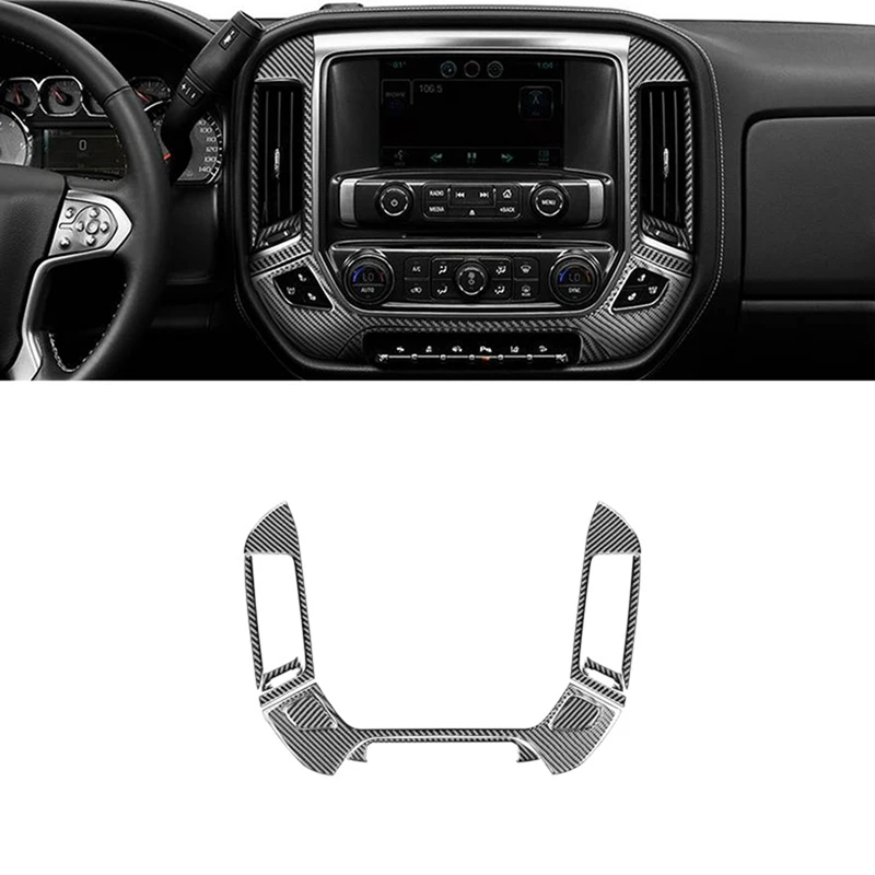 Углеродное волокно для Chevy Silverado GMC Sirrra 1500 2014-2018 центральная консоль Крышка