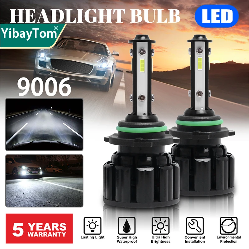 

2pcs Super Bright 120W 9006 HB4 LED Headlight Bulbs Car Headlamp 20000LM 6000K 12V White Hi/Lo Beam DRL Fog Light Replacement