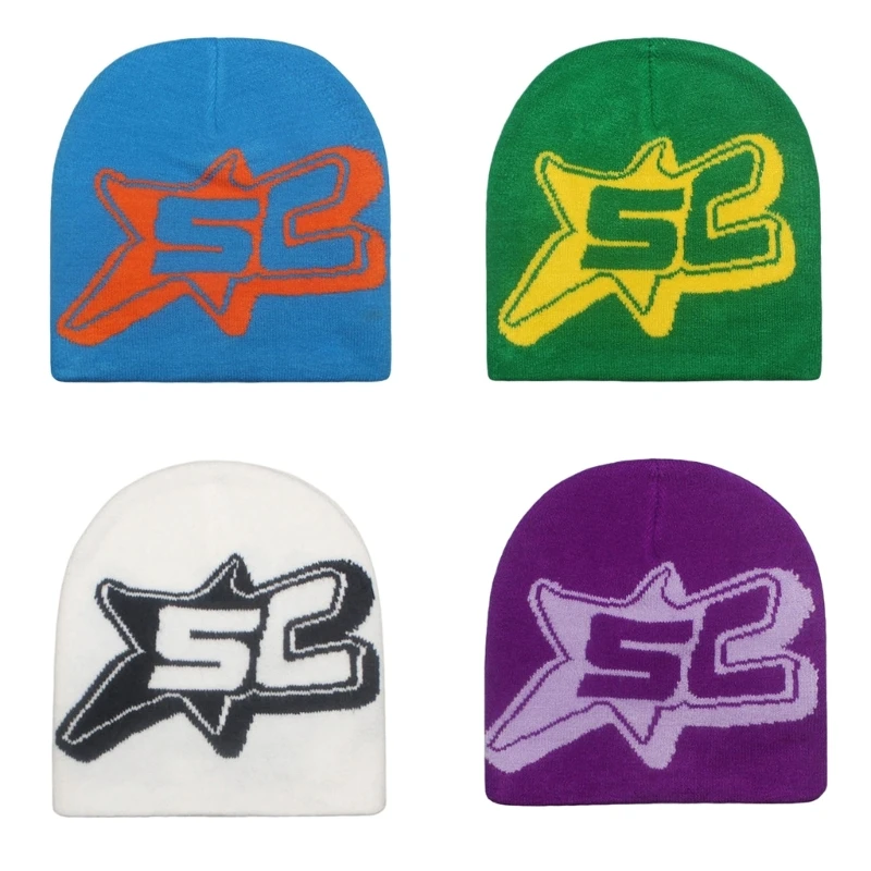 

Y166 Y2k Beanie Hat Women Men Winter Hat Hip-Hop Costume Props Skull Cap