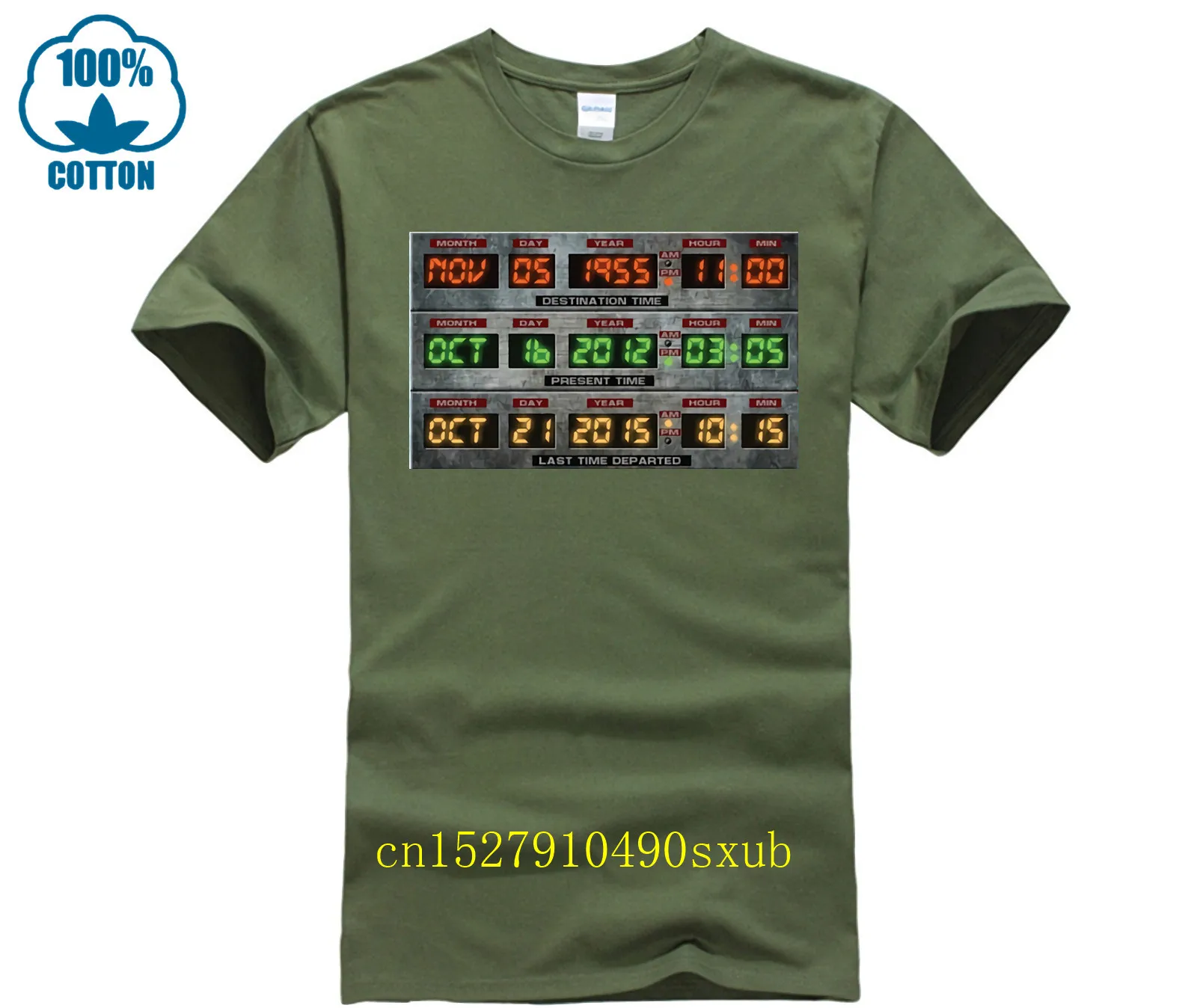 Back To The Future T Shirt last time departed Oct 21 2024 Men round neck cool man's T-shirt