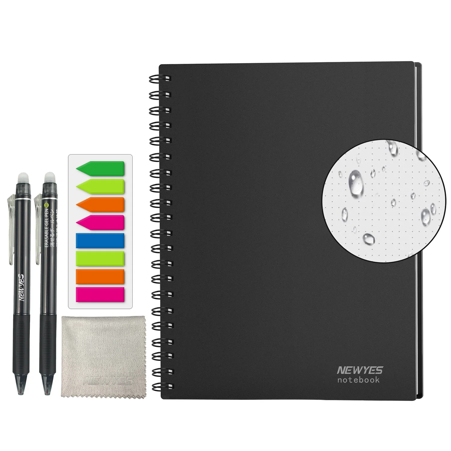 

A4 Wet Erasable Reusable Smart Writing Notebook Black Waterproof Paper Auto-Scan Customized Gift Wire Bound Spiral Notes