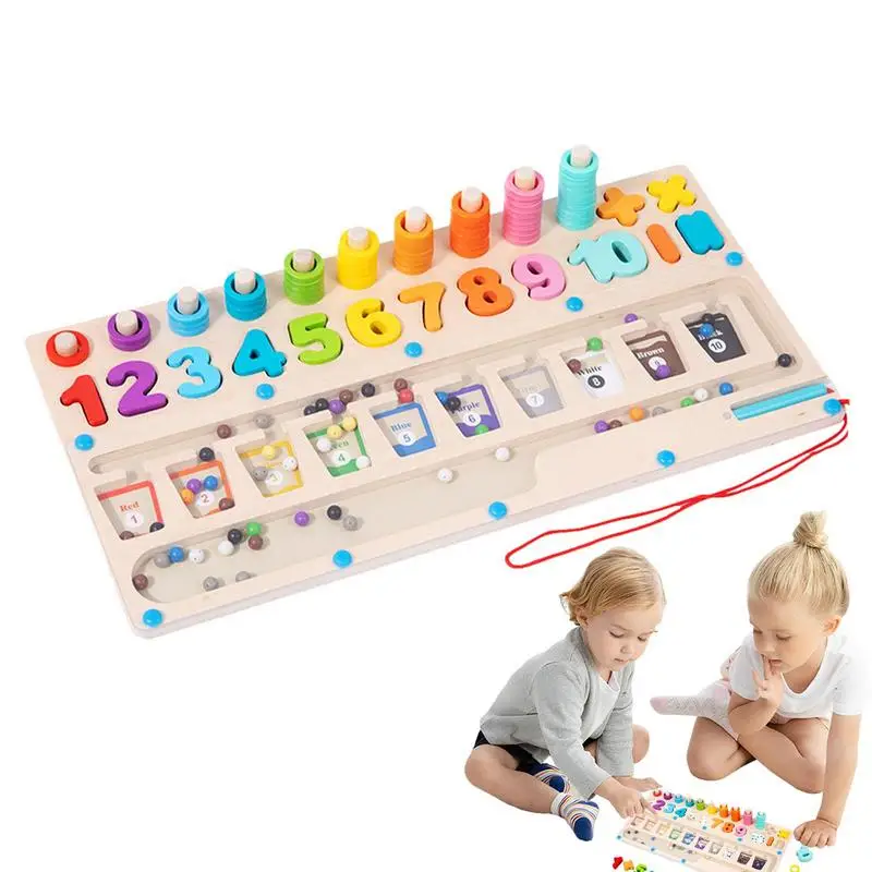 

Math Board For Kids Early Education Natural Toy Board Math Game Wooden Numbers Board Round Edges Educational Toy For Students