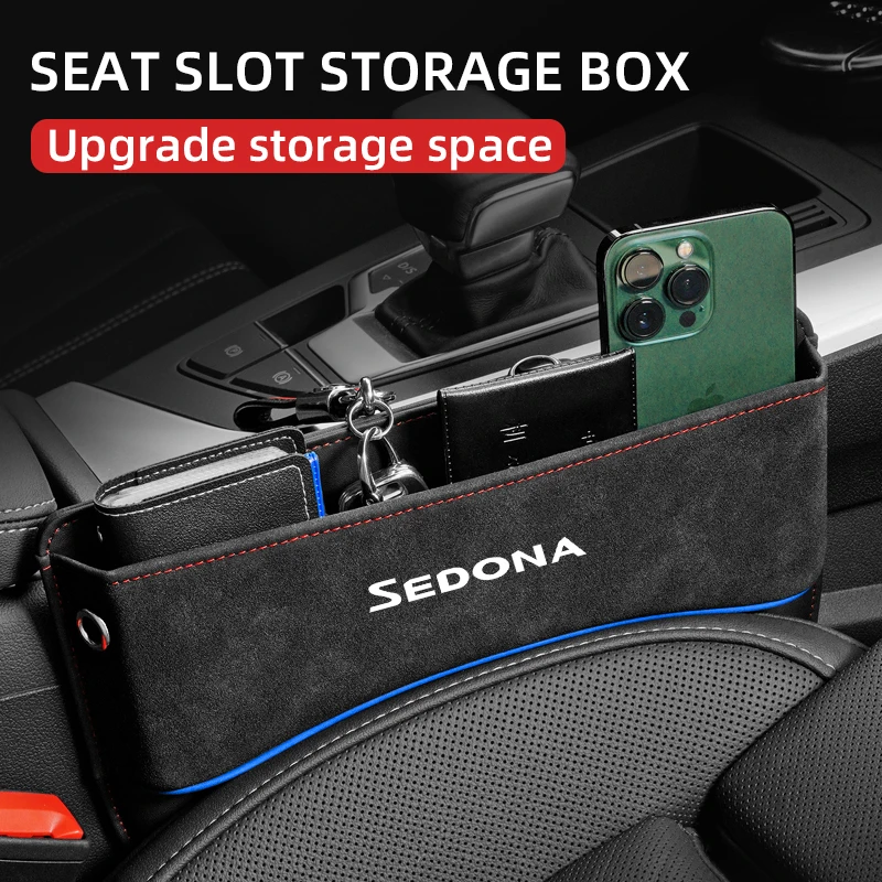 

Universal Car Seat Storage Box For Kia Sedona Car Seat Gap Organizer Seat Side Bag Reserved Charging Cable Hole car accessories