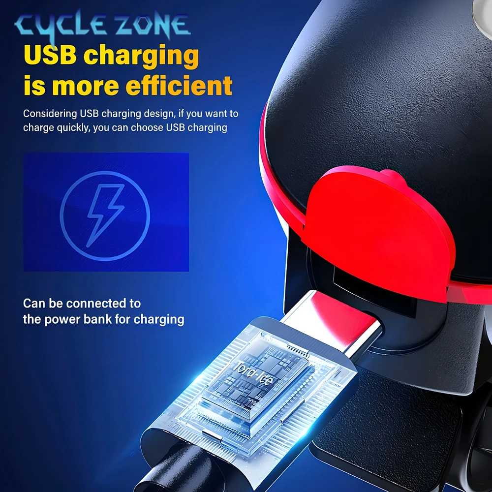 Солнечная велосипедная фара с электрическим звонком USB аккумуляторная лампа для