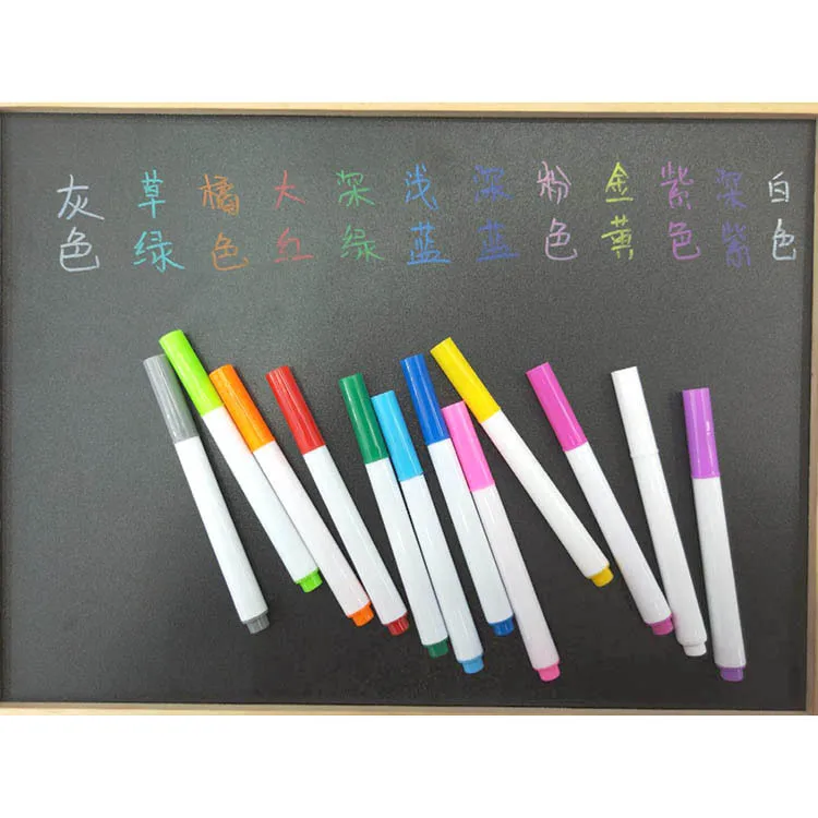 

12 Colors Water-soluble Liquid Non-dust Chalk Children's Drawing Pen Marker Office School Supplies