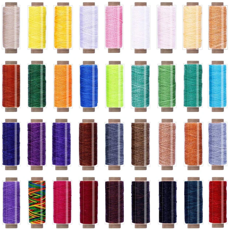 

MIUSIE 1 Pcs Colorful 150D 30M Leather Sewing Waxed Thread Cord Leather Sewing Stitching Thread For Leather Craft DIY