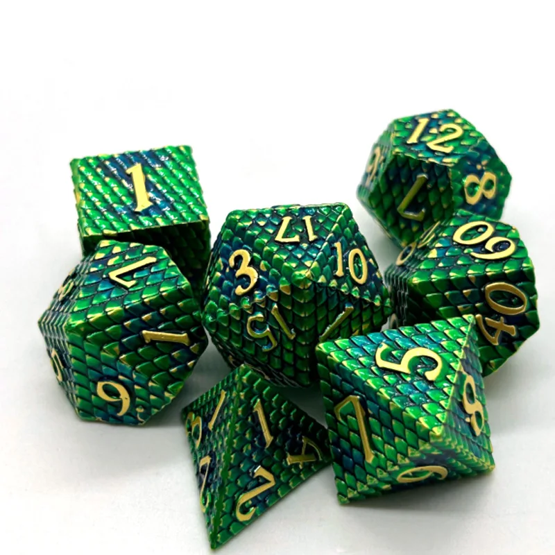 Popular Metal Dice 7PCD Dragon scales DND Game Dice Sets
