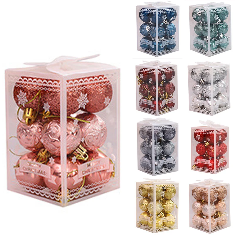 

12 шт., 9 цветов, высокое качество, Рождественский шар, Рождественская елка, кулон, Счастливого Рождества, Декор для дома 2022, с Новым годом, Рожд...