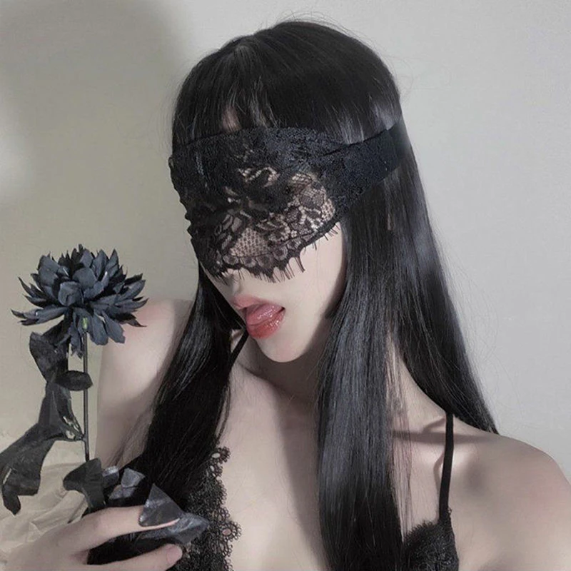 

Lady Sexy Lace Eye Mask Blindfolds Black White Cutout Patch Blindfolds Exotic Apparel Style Clothing For Female Hollow Game