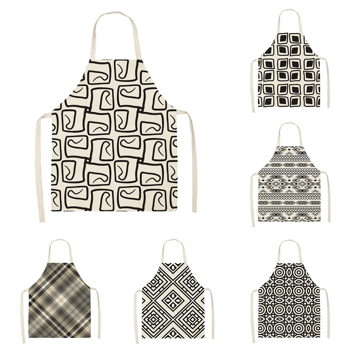 Женский кухонный фартук льняной мужской детский большой размер для девочек