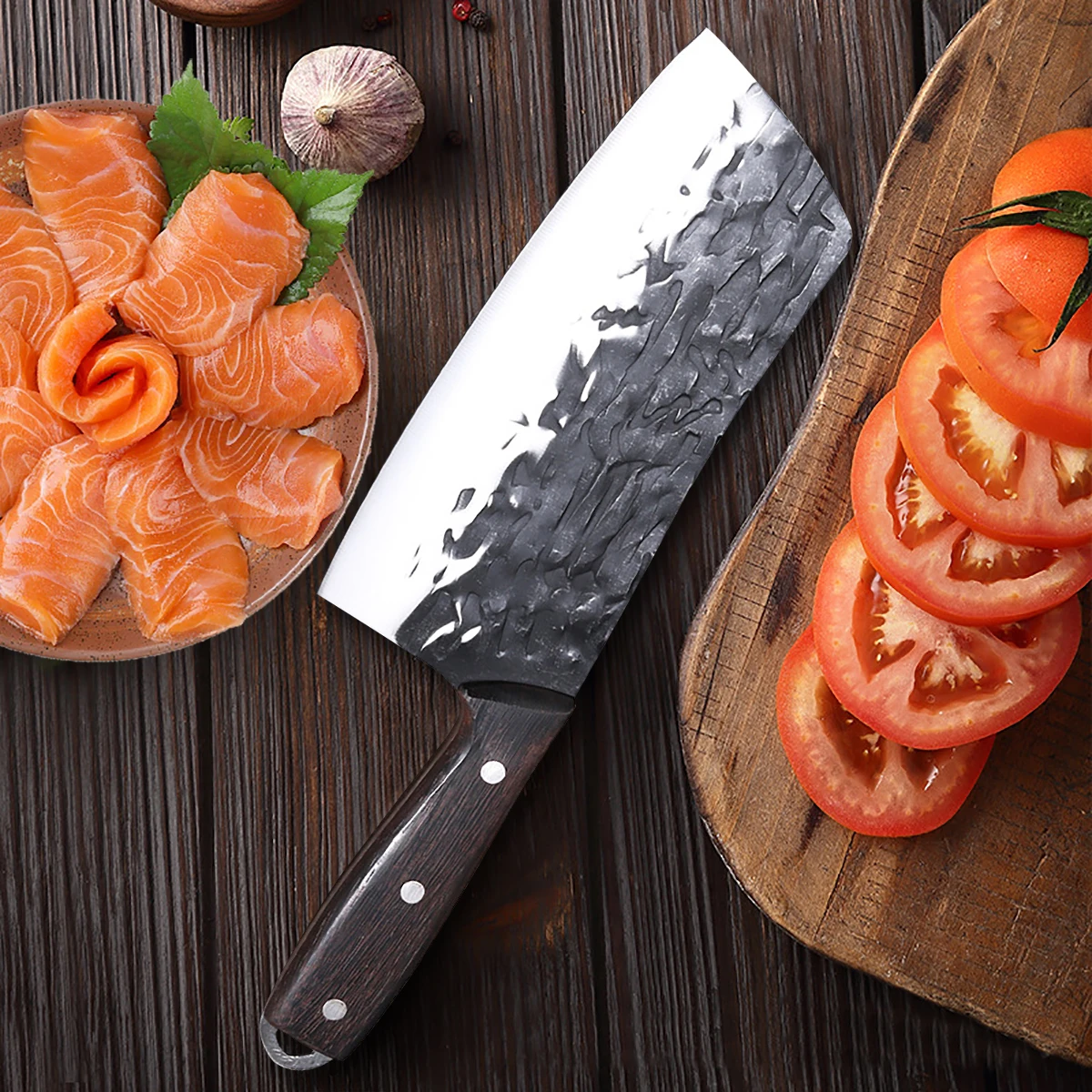 

High-carbon 5CR15 Chef's Knife Hand-forged Meat Cleaver Butcher's Knife Household Slicing Knife Kitchen Knife