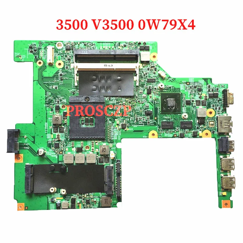 Mainboard CN-0W79X4 0W79X4 W79X4 For Dell Vostro 3500 V3500 Laptop Motherboard Mainboard HM57 DDR3 100% Full Tested Working Well