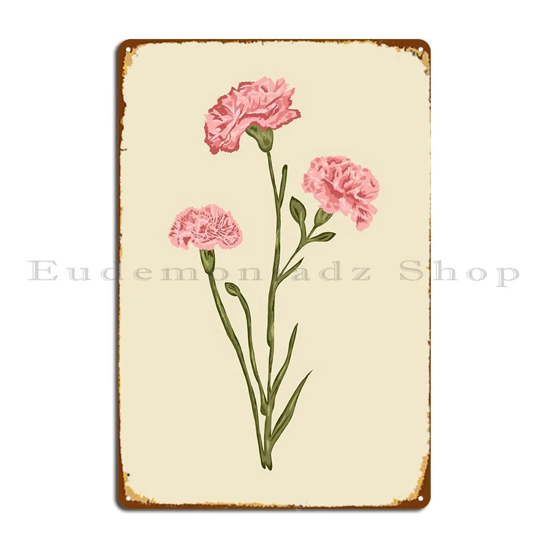 

Ботаническое искусство гвоздики, металлический знак, настенная пещера, кинотеатр, создание оловянного знака, плакат