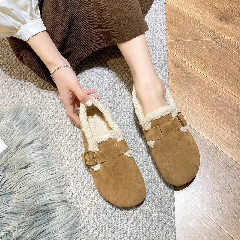 Женские слипоны лоферы на меху зимние в стиле ретро новые мокасины сапоги зимняя