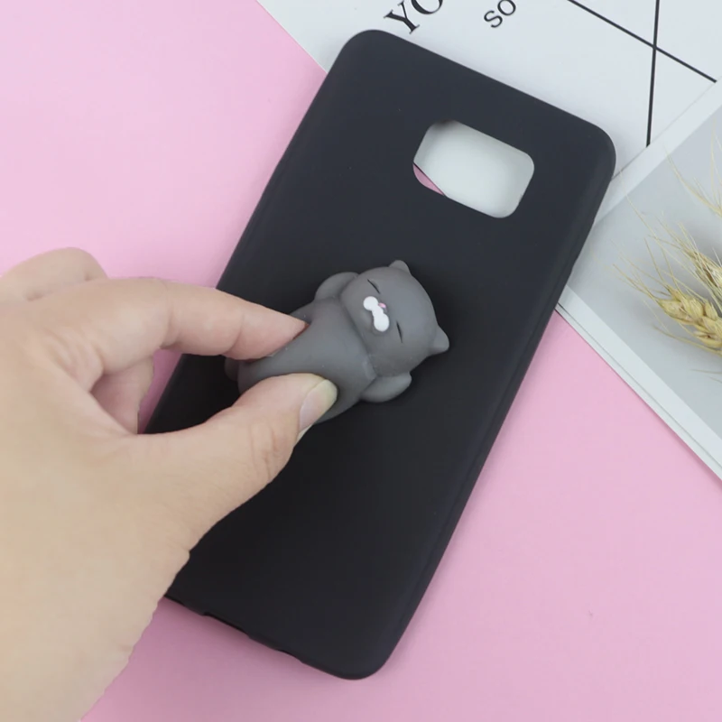 Мягкий чехол для телефона с объемными игрушками и котом Samsung Galaxy Note 9 10 20 A3 2016 A5 2017 A6
