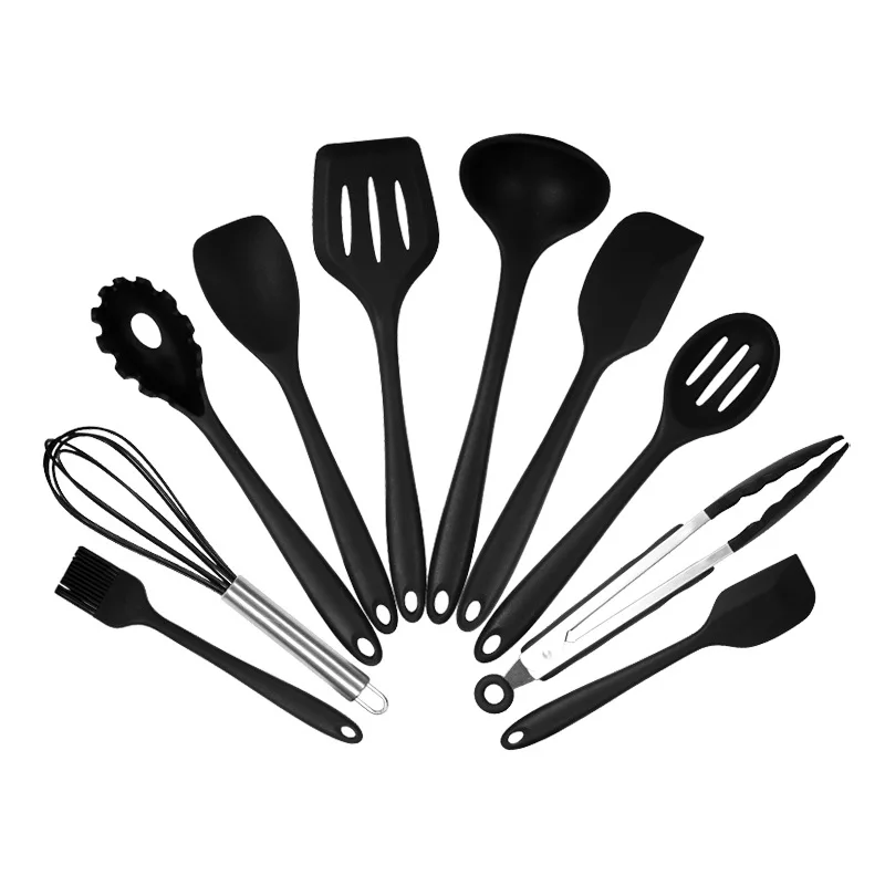 

Kitchen Cookware Silicone Kitchenware Non-stick Cookware Cooking Tool Spatula Ladle Egg Beaters Shovel Spoon Soup Utensils Set