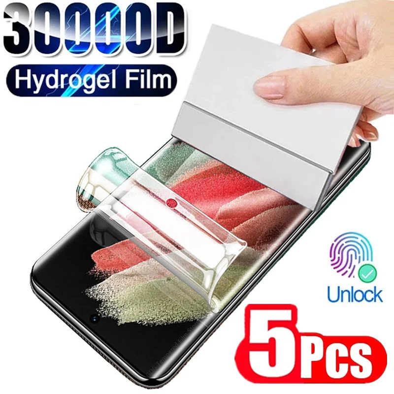 

5Pcs Hydrogel Film for Samsung Galaxy S20 S22 S21 Ultra S10 S9 S8 Plus FE Screen Protectors for Samsung Note 20 10 9 8 Plus S10E