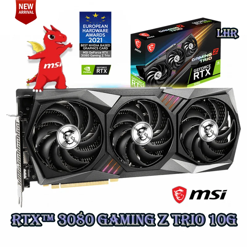 

MSI GDDR6X GeForce RTX 3080 GAMING Z TRIO 10G LHR Graphics card 19000MHz 320bit rtx3080 10gb Video card NVIDIA Desktop GPU New