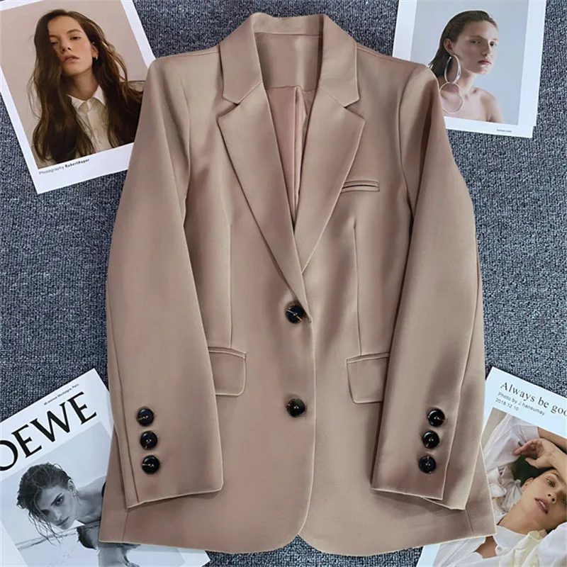Blazer for Women 2023 Spring and Autumn New Casual Temperament Blazer Women Coat Solid Color Jacket