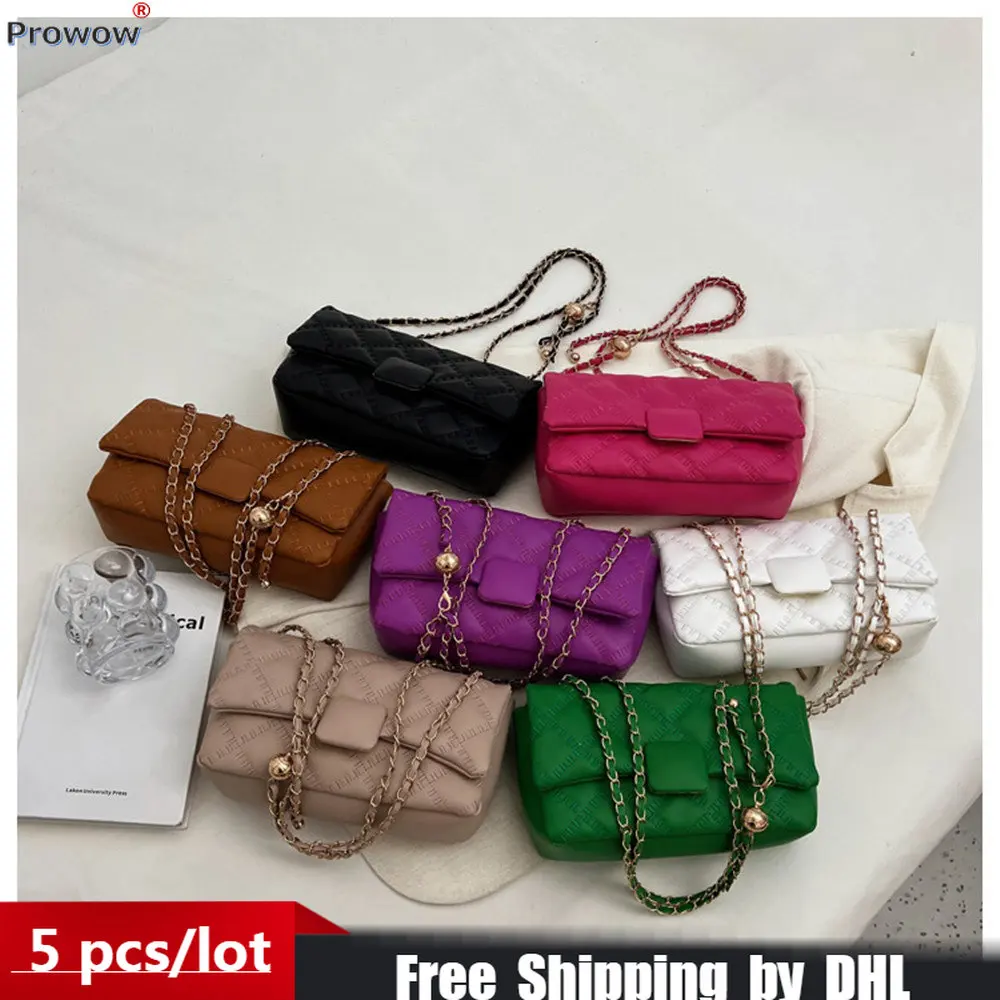 Chain Women Handbags 2022 New Fashion Lady Shoulder Bags Square Texture Messenger Package Classic Solid Crossbody Wholesale 8528