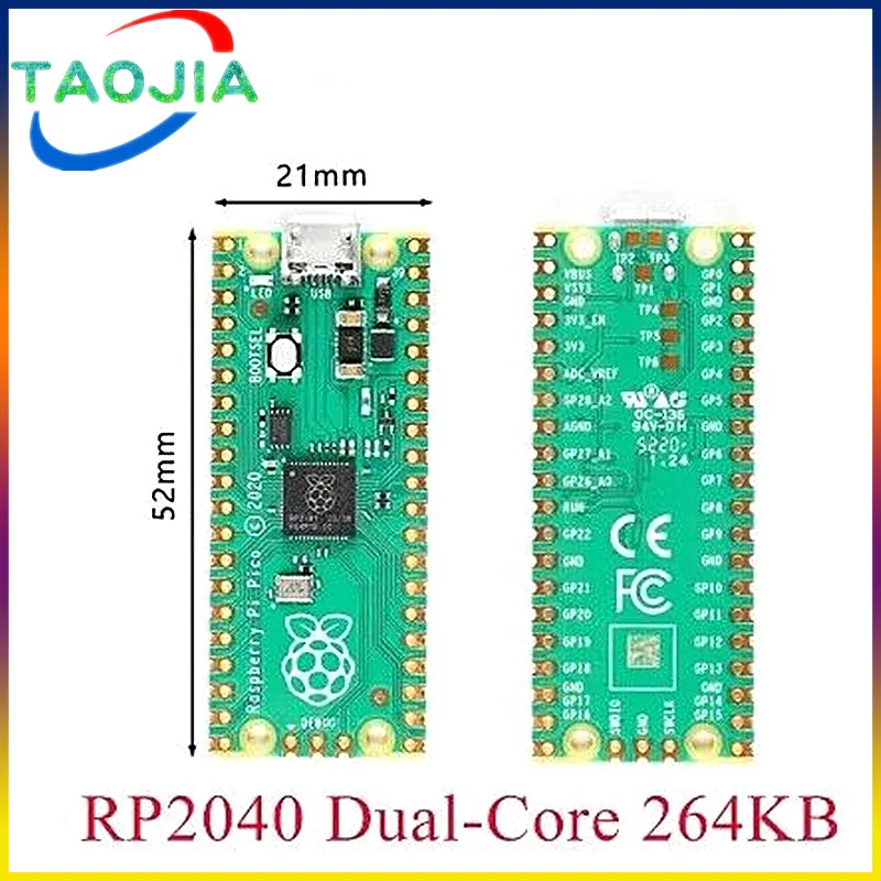

10Pcs Official Raspberry Pi Pico Board RP2040 Dual-Core 264KB ARM Low-Power Microcomputers High-Performance Cortex-M0+ Processor