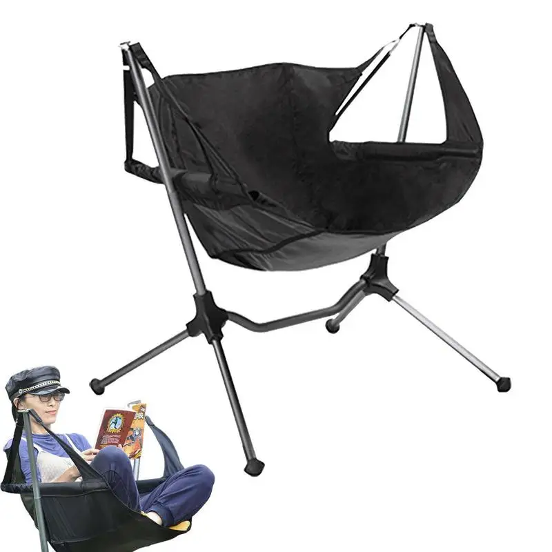 Rocking Camping Chair Folding Rocking Camping Chairs With Storage Pockets Outdoor Backpacking Camp Chairs For Hiking Fishing